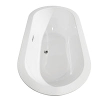 Load image into Gallery viewer, Wyndham Collection Bathtub Wyndham Collection WCOBT100260ATP11PC Soho 60 Inch Freestanding Bathtub in White with Floor Mounted Faucet, Drain and Overflow Trim in Polished Chrome