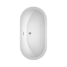 Load image into Gallery viewer, Wyndham Collection Bathtub Wyndham Collection WCOBT100260BNTRIM Soho 60 Inch Freestanding Bathtub in White with Brushed Nickel Drain and Overflow Trim