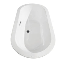 Load image into Gallery viewer, Wyndham Collection Bathtub Wyndham Collection WCOBT100260MBTRIM Soho 60 Inch Freestanding Bathtub in White with Matte Black Drain and Overflow Trim