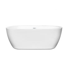 Load image into Gallery viewer, Wyndham Collection Bathtub Wyndham Collection WCOBT100260SWTRIM Soho 60 Inch Freestanding Bathtub in White with Shiny White Drain and Overflow Trim