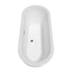 Wyndham Collection Bathtub Wyndham Collection WCOBT100272ATP11PC Soho 72 Inch Freestanding Bathtub in White with Floor Mounted Faucet, Drain and Overflow Trim in Polished Chrome