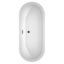 Load image into Gallery viewer, Wyndham Collection Bathtub Wyndham Collection WCOBT100272MBTRIM Soho 72 Inch Freestanding Bathtub in White with Matte Black Drain and Overflow Trim
