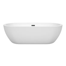 Load image into Gallery viewer, Wyndham Collection Bathtub Wyndham Collection WCOBT100272MBTRIM Soho 72 Inch Freestanding Bathtub in White with Matte Black Drain and Overflow Trim