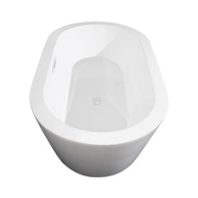 Load image into Gallery viewer, Wyndham Collection Bathtub Wyndham Collection WCOBT100360SWTRIM Mermaid 60 Inch Freestanding Bathtub in White with Shiny White Drain and Overflow Trim