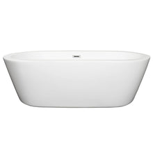 Load image into Gallery viewer, Wyndham Collection Bathtub Wyndham Collection WCOBT100371 Mermaid 71 Inch Freestanding Bathtub in White with Polished Chrome Drain and Overflow Trim