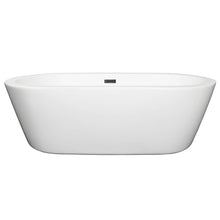Load image into Gallery viewer, Wyndham Collection Bathtub Wyndham Collection WCOBT100371MBTRIM Mermaid 71 Inch Freestanding Bathtub in White with Matte Black Drain and Overflow Trim
