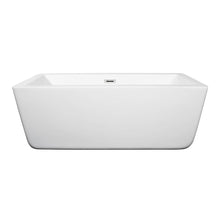 Load image into Gallery viewer, Wyndham Collection Bathtub Wyndham Collection WCOBT100559 Laura 59 Inch Freestanding Bathtub in White with Polished Chrome Drain and Overflow Trim