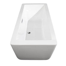 Load image into Gallery viewer, Wyndham Collection Bathtub Wyndham Collection WCOBT100559 Laura 59 Inch Freestanding Bathtub in White with Polished Chrome Drain and Overflow Trim