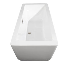 Load image into Gallery viewer, Wyndham Collection Bathtub Wyndham Collection WCOBT100559ATP11BN Laura 59 Inch Freestanding Bathtub in White with Floor Mounted Faucet, Drain and Overflow Trim in Brushed Nickel