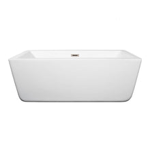Load image into Gallery viewer, Wyndham Collection Bathtub Wyndham Collection WCOBT100559BNTRIM Laura 59 Inch Freestanding Bathtub in White with Brushed Nickel Drain and Overflow Trim