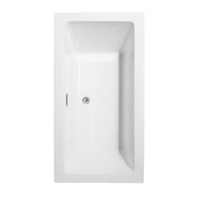 Load image into Gallery viewer, Wyndham Collection Bathtub Wyndham Collection WCOBT101160ATP11BN Melody 60 Inch Freestanding Bathtub in White with Floor Mounted Faucet, Drain and Overflow Trim in Brushed Nickel