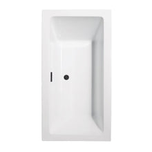 Load image into Gallery viewer, Wyndham Collection Bathtub Wyndham Collection WCOBT101160MBTRIM Melody 60 Inch Freestanding Bathtub in White with Matte Black Drain and Overflow Trim