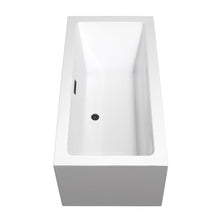 Load image into Gallery viewer, Wyndham Collection Bathtub Wyndham Collection WCOBT101160MBTRIM Melody 60 Inch Freestanding Bathtub in White with Matte Black Drain and Overflow Trim