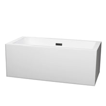 Load image into Gallery viewer, Wyndham Collection Bathtub Wyndham Collection WCOBT101160MBTRIM Melody 60 Inch Freestanding Bathtub in White with Matte Black Drain and Overflow Trim
