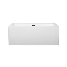 Load image into Gallery viewer, Wyndham Collection Bathtub Wyndham Collection WCOBT101160MBTRIM Melody 60 Inch Freestanding Bathtub in White with Matte Black Drain and Overflow Trim