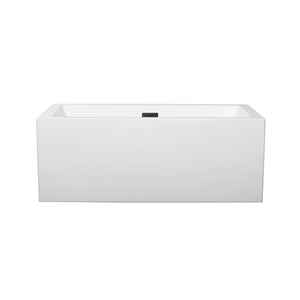 Wyndham Collection Bathtub Wyndham Collection WCOBT101160MBTRIM Melody 60 Inch Freestanding Bathtub in White with Matte Black Drain and Overflow Trim