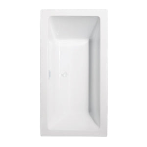 Wyndham Collection Bathtub Wyndham Collection WCOBT101160SWTRIM Melody 60 Inch Freestanding Bathtub in White with Shiny White Drain and Overflow Trim