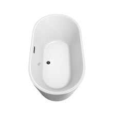 Load image into Gallery viewer, Wyndham Collection Bathtub Wyndham Collection WCOBT101260MBTRIM Carissa 60 Inch Freestanding Bathtub in White with Matte Black Drain and Overflow Trim