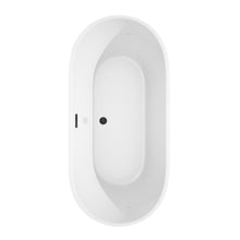 Load image into Gallery viewer, Wyndham Collection Bathtub Wyndham Collection WCOBT101267MBTRIM Carissa 67 Inch Freestanding Bathtub in White with Matte Black Drain and Overflow Trim
