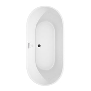 Wyndham Collection Bathtub Wyndham Collection WCOBT101267MBTRIM Carissa 67 Inch Freestanding Bathtub in White with Matte Black Drain and Overflow Trim