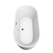 Load image into Gallery viewer, Wyndham Collection Bathtub Wyndham Collection WCOBT101267MBTRIM Carissa 67 Inch Freestanding Bathtub in White with Matte Black Drain and Overflow Trim