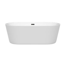 Load image into Gallery viewer, Wyndham Collection Bathtub Wyndham Collection WCOBT101267MBTRIM Carissa 67 Inch Freestanding Bathtub in White with Matte Black Drain and Overflow Trim