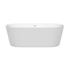 Load image into Gallery viewer, Wyndham Collection Bathtub Wyndham Collection WCOBT101267SWTRIM Carissa 67 Inch Freestanding Bathtub in White with Shiny White Drain and Overflow Trim