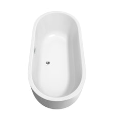 Load image into Gallery viewer, Wyndham Collection Bathtub Wyndham Collection WCOBT101367 Juliette 67 Inch Freestanding Bathtub in White with Polished Chrome Drain and Overflow Trim