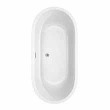 Load image into Gallery viewer, Wyndham Collection Bathtub Wyndham Collection WCOBT101367ATP11PC Juliette 67 Inch Freestanding Bathtub in White with Floor Mounted Faucet, Drain and Overflow Trim in Polished Chrome