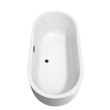 Load image into Gallery viewer, Wyndham Collection Bathtub Wyndham Collection WCOBT101367MBTRIM Juliette 67 Inch Freestanding Bathtub in White with Matte Black Drain and Overflow Trim