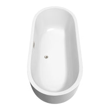 Load image into Gallery viewer, Wyndham Collection Bathtub Wyndham Collection WCOBT101371ATP11BN Juliette 71 Inch Freestanding Bathtub in White with Floor Mounted Faucet, Drain and Overflow Trim in Brushed Nickel