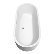 Load image into Gallery viewer, Wyndham Collection Bathtub Wyndham Collection WCOBT101371ATP11PC Juliette 71 Inch Freestanding Bathtub in White with Floor Mounted Faucet, Drain and Overflow Trim in Polished Chrome