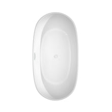 Load image into Gallery viewer, Wyndham Collection Bathtub Wyndham Collection WCOBT101460SWTRIM Rebecca 60 Inch Freestanding Bathtub in White with Shiny White Drain and Overflow Trim