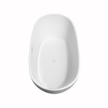 Load image into Gallery viewer, Wyndham Collection Bathtub Wyndham Collection WCOBT101460SWTRIM Rebecca 60 Inch Freestanding Bathtub in White with Shiny White Drain and Overflow Trim