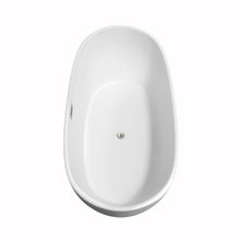 Load image into Gallery viewer, Wyndham Collection Bathtub Wyndham Collection WCOBT101465ATP11BN Rebecca 65 Inch Freestanding Bathtub in White with Floor Mounted Faucet, Drain and Overflow Trim in Brushed Nickel