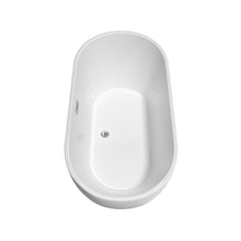 Load image into Gallery viewer, Wyndham Collection Bathtub Wyndham Collection WCOBT200060BNTRIM Brooklyn 60 Inch Freestanding Bathtub in White with Brushed Nickel Drain and Overflow Trim