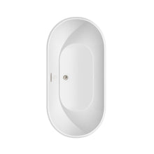 Load image into Gallery viewer, Wyndham Collection Bathtub Wyndham Collection WCOBT200060BNTRIM Brooklyn 60 Inch Freestanding Bathtub in White with Brushed Nickel Drain and Overflow Trim
