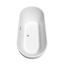 Load image into Gallery viewer, Wyndham Collection Bathtub Wyndham Collection WCOBT200067ATP11BN Brooklyn 67 Inch Freestanding Bathtub in White with Floor Mounted Faucet, Drain and Overflow Trim in Brushed Nickel