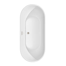 Load image into Gallery viewer, Wyndham Collection Bathtub Wyndham Collection WCOBT200067ATP11BN Brooklyn 67 Inch Freestanding Bathtub in White with Floor Mounted Faucet, Drain and Overflow Trim in Brushed Nickel