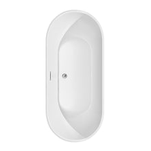 Load image into Gallery viewer, Wyndham Collection Bathtub Wyndham Collection WCOBT200067ATP11PC Brooklyn 67 Inch Freestanding Bathtub in White with Floor Mounted Faucet, Drain and Overflow Trim in Polished Chrome