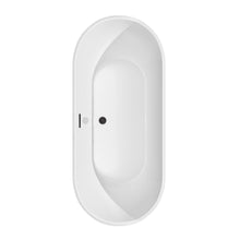 Load image into Gallery viewer, Wyndham Collection Bathtub Wyndham Collection WCOBT200067MBTRIM Brooklyn 67 Inch Freestanding Bathtub in White with Matte Black Drain and Overflow Trim