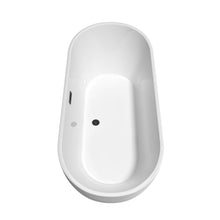 Load image into Gallery viewer, Wyndham Collection Bathtub Wyndham Collection WCOBT200067MBTRIM Brooklyn 67 Inch Freestanding Bathtub in White with Matte Black Drain and Overflow Trim