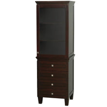 Load image into Gallery viewer, Wyndham Collection Linen Tower Wyndham Collection WCV8000LTES Acclaim Bathroom Linen Tower in Espresso with Shelved Cabinet Storage and 4 Drawers