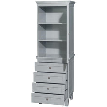 Load image into Gallery viewer, Wyndham Collection Linen Tower Wyndham Collection WCV8000LTOY Acclaim Bathroom Linen Tower in Oyster Gray with Shelved Cabinet Storage and 4 Drawers