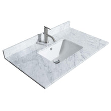 Load image into Gallery viewer, Wyndham Collection Vanity Wyndham Collection WCF282836SLSCMUNSMXX Maroni 36 Inch Single Bathroom Vanity in Light Straw, White Carrara Marble Countertop, Undermount Square Sink