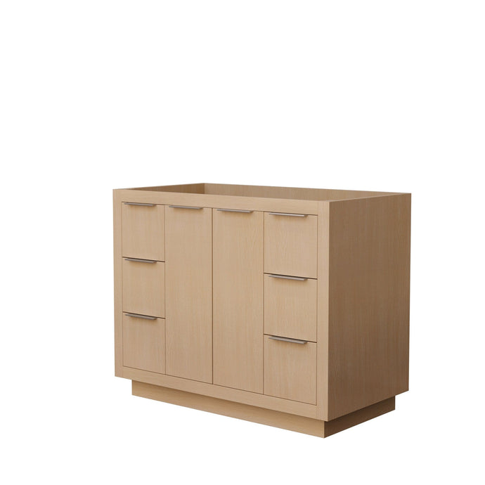 Wyndham Collection Vanity Wyndham Collection WCF282842SLSCXSXXMXX Maroni 42 Inch Single Bathroom Vanity in Light Straw, No Countertop, No Sink