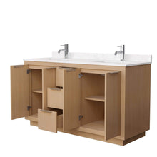 Load image into Gallery viewer, Wyndham Collection Vanity Wyndham Collection WCF282860DLSC2UNSMXX Maroni 60 Inch Double Bathroom Vanity in Light Straw, Light-Vein Carrara Cultured Marble Countertop, Undermount Square Sinks