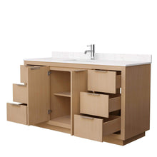 Load image into Gallery viewer, Wyndham Collection Vanity Wyndham Collection WCF282860SLSC2UNSMXX Maroni 60 Inch Single Bathroom Vanity in Light Straw, Light-Vein Carrara Cultured Marble Countertop, Undermount Square Sink