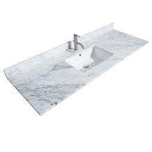 Load image into Gallery viewer, Wyndham Collection Vanity Wyndham Collection WCF282860SLSCMUNSMXX Maroni 60 Inch Single Bathroom Vanity in Light Straw, White Carrara Marble Countertop, Undermount Square Sink