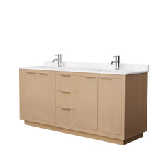 Load image into Gallery viewer, Wyndham Collection Vanity Wyndham Collection WCF282872DLSC2UNSMXX Maroni 72 Inch Double Bathroom Vanity in Light Straw, Light-Vein Carrara Cultured Marble Countertop, Undermount Square Sinks